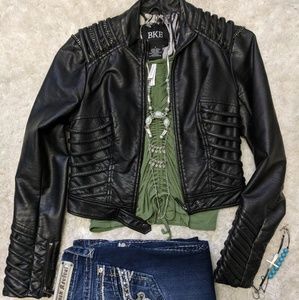 Faux leather jacket
